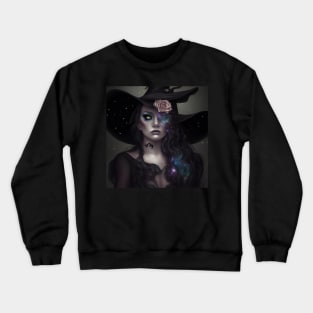 Women Wicca Art Witchy Artwork Beautiful Witch Girl 2 Crewneck Sweatshirt